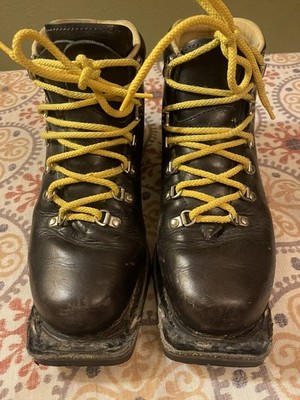 Asolo Snowfield Leather Boots Men s 7 (5406) X Country Hiking 3 Pin 75MM Italy