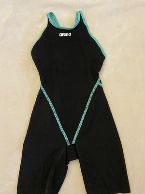 Arena Women's Powerskin Primo Open Back Tech Suit Size 28 Color Black/Teal 