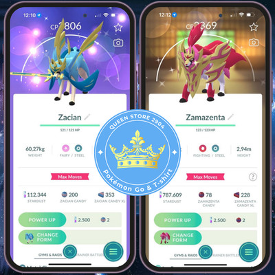 Pokémon GO PTC TRADE  Shiny Zacian Crowned   Zamazenta Crowned   20k  Digital 