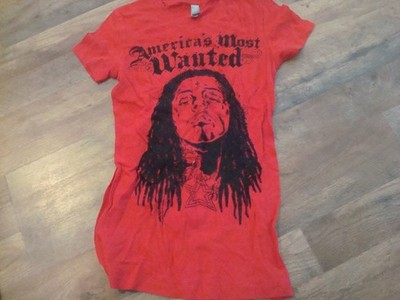 WOMENS LIL WAYNE MOST WANTED    sz SMALL  SHIRT DEADSTOCK  VINTAGE TT3