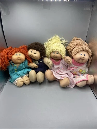 4pc Bundle of Cabbage Patch Kid Dolls With Clothes Popples Girl Vintage Boy VTG