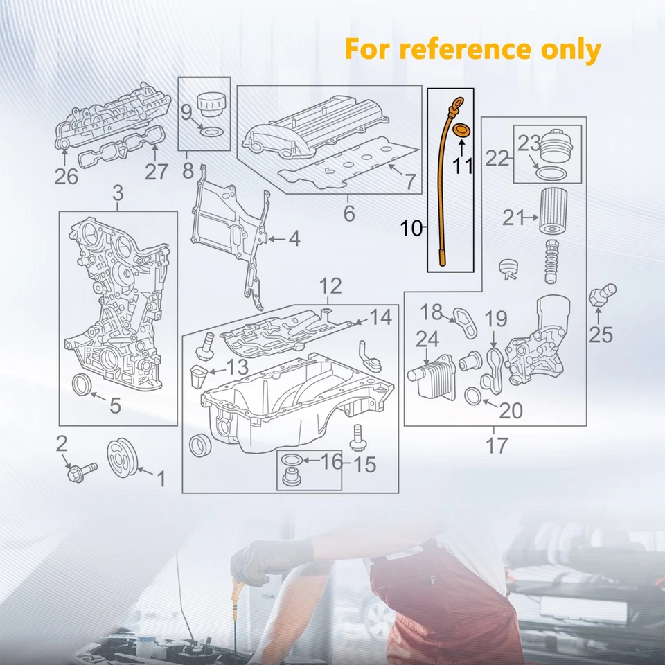 Vareta de imersão de nível de óleo de alta qualidade para Honda Accord Acura MDX RDX ZDX - Imagem 3 de 4