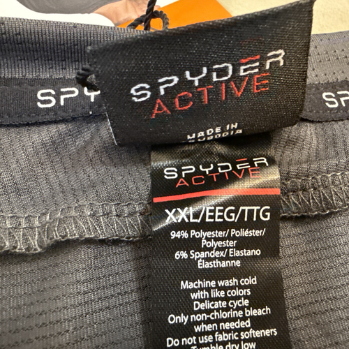 SPYDER Active Grey Short Sleeve Shirt Mens Lightweight 4-way Stretch Sz XXL LOGO - Picture 6 of 14