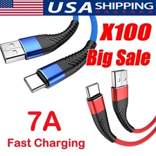 Braided USB C Type C Fast Charging Data Cable Cord for iPhone 17 Pro Max 15 lot