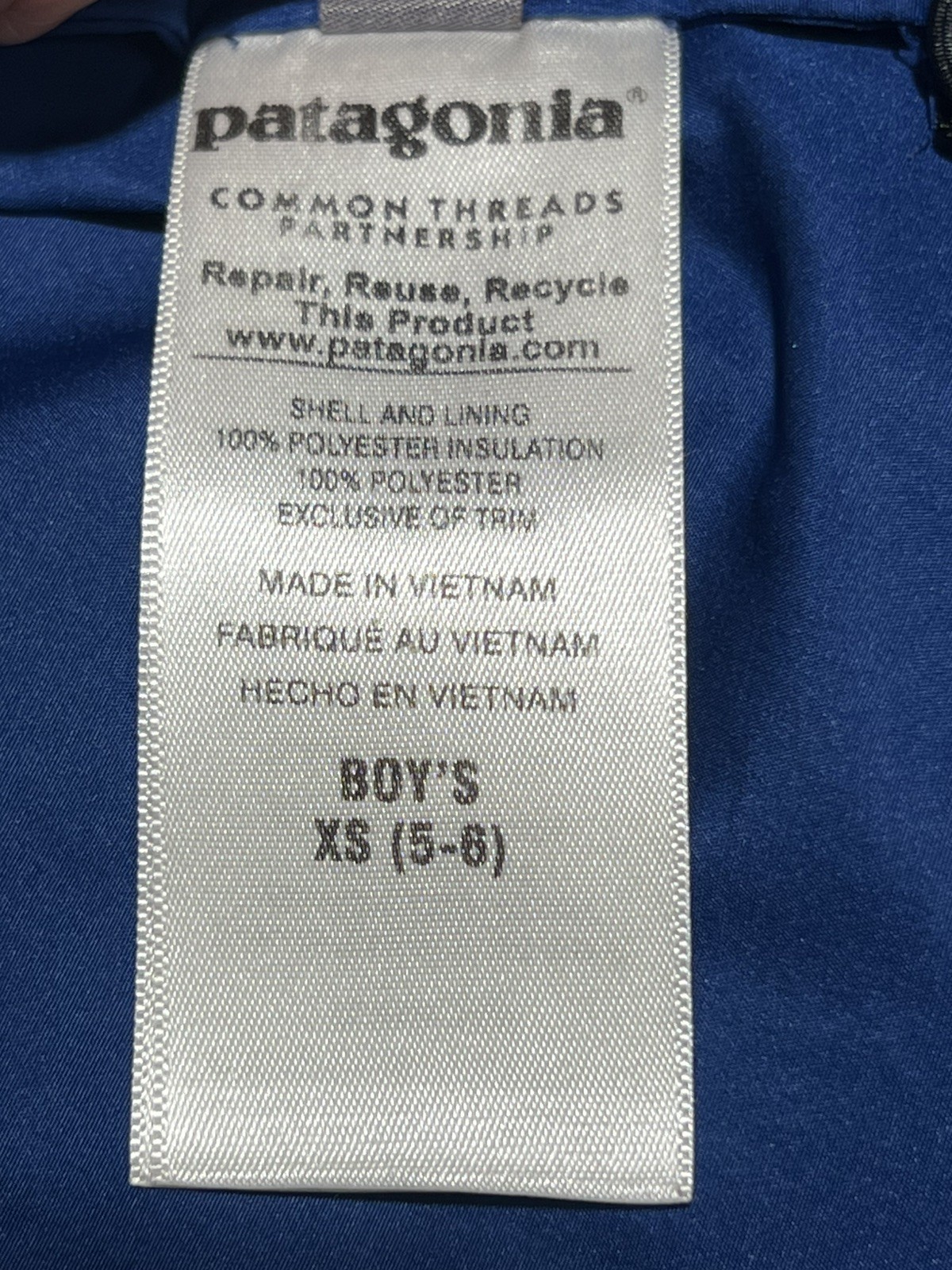 Patagonia Jacket Kids XS 4-5t  Blue Nano Puff Brick Quilt Lightweight Puffer thumbnail 14