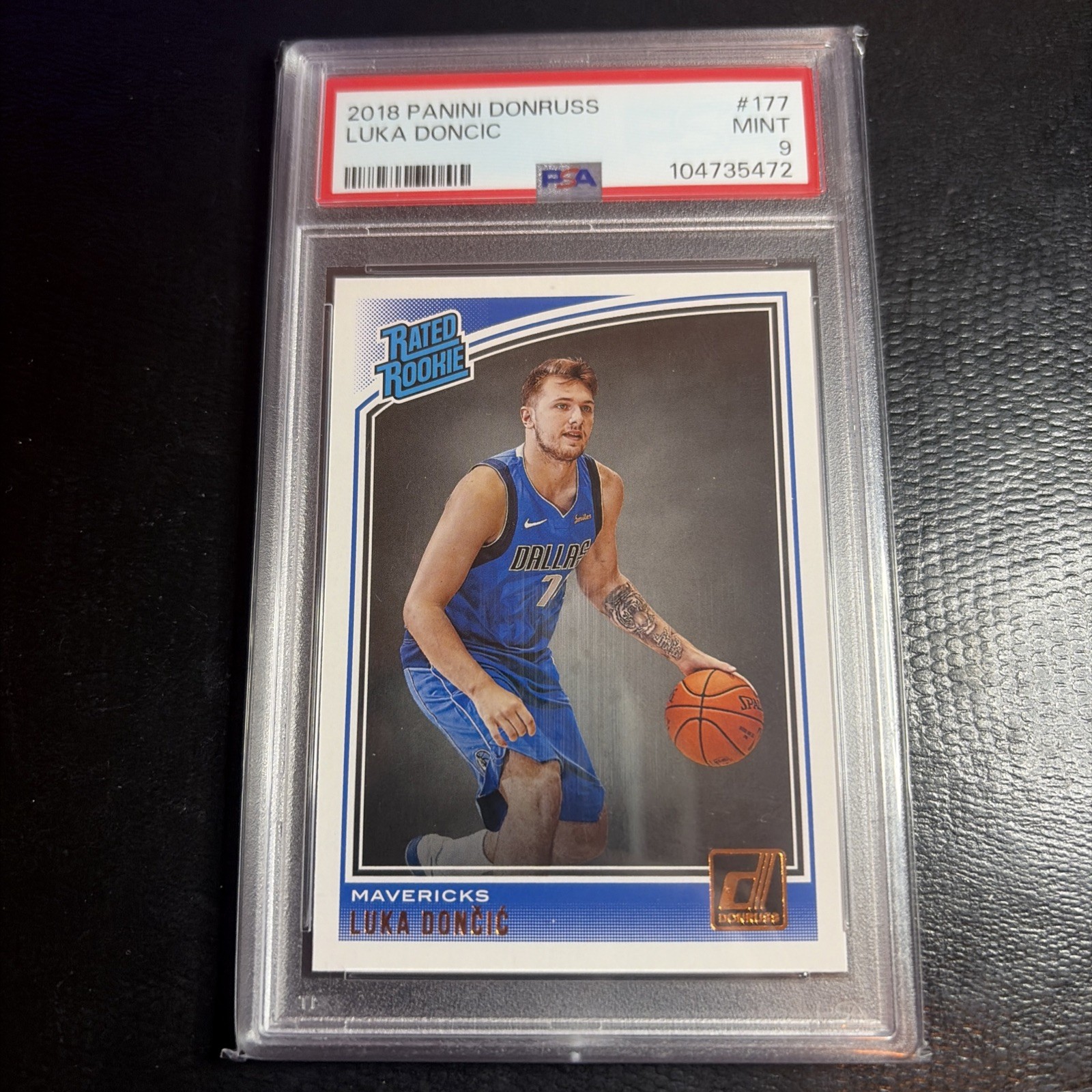 2018-19 Luka Doncic Panini Donruss RATED ROOKIE Rc 177 Mavericks PSA 9