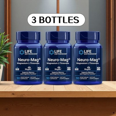 Life Extension Neuro-mag Magnesium L-threonate, 90 Count (Pack of 3)