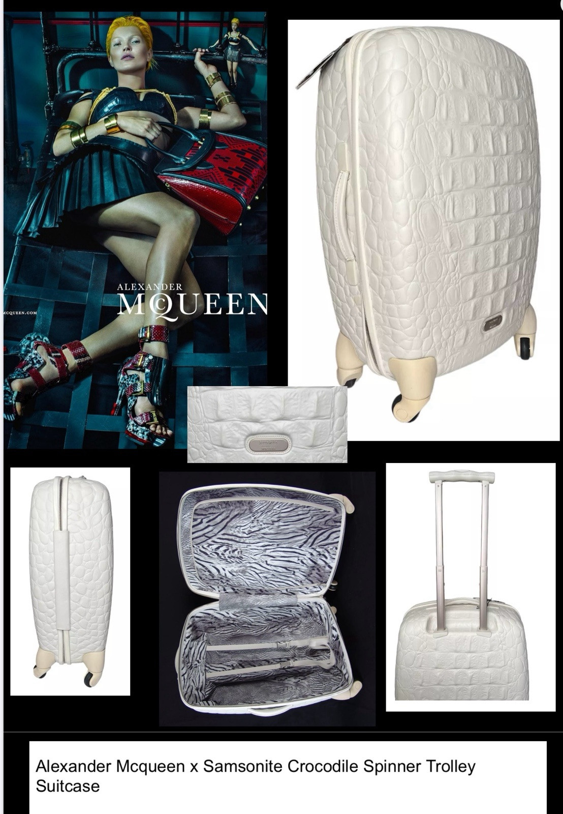 ALEXANDER  Mc QUEEN   22&rdquo; Carry-on Black And White