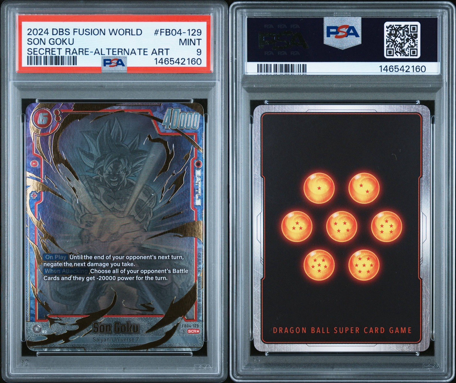 2024 DRAGON BALL SUPER CARD GAME ULTRA LIMIT SON GOKU FB04-129 PSA 9 view 3