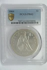1864 $1 Seated Liberty Silver Dollar PCGS PR62