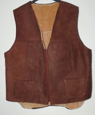  LUXUS Herren Echt Lammfellweste Lammfelljacke Lammfell Weste Leder Pelz 52/L