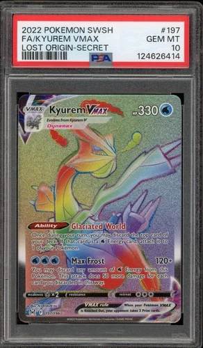 Pokemon Kyurem VMAX Lost Origin Secret Rare #197 PSA 10 Gem Mint