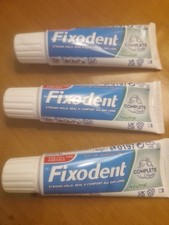 3 x FIXODENT NEUTRAL ADHESIVE CREAM 40 GRAM.