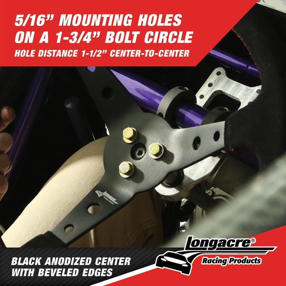 Longacre® 52-56797 Pro Alum. Rueda de carreras, llanta de gamuza, 15" negro Foto 3 de 4