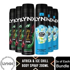 Image of Lynx XL Mens Body Spray Deodorant Multi Fragrance Bundle Set 200ml, 6 Pack