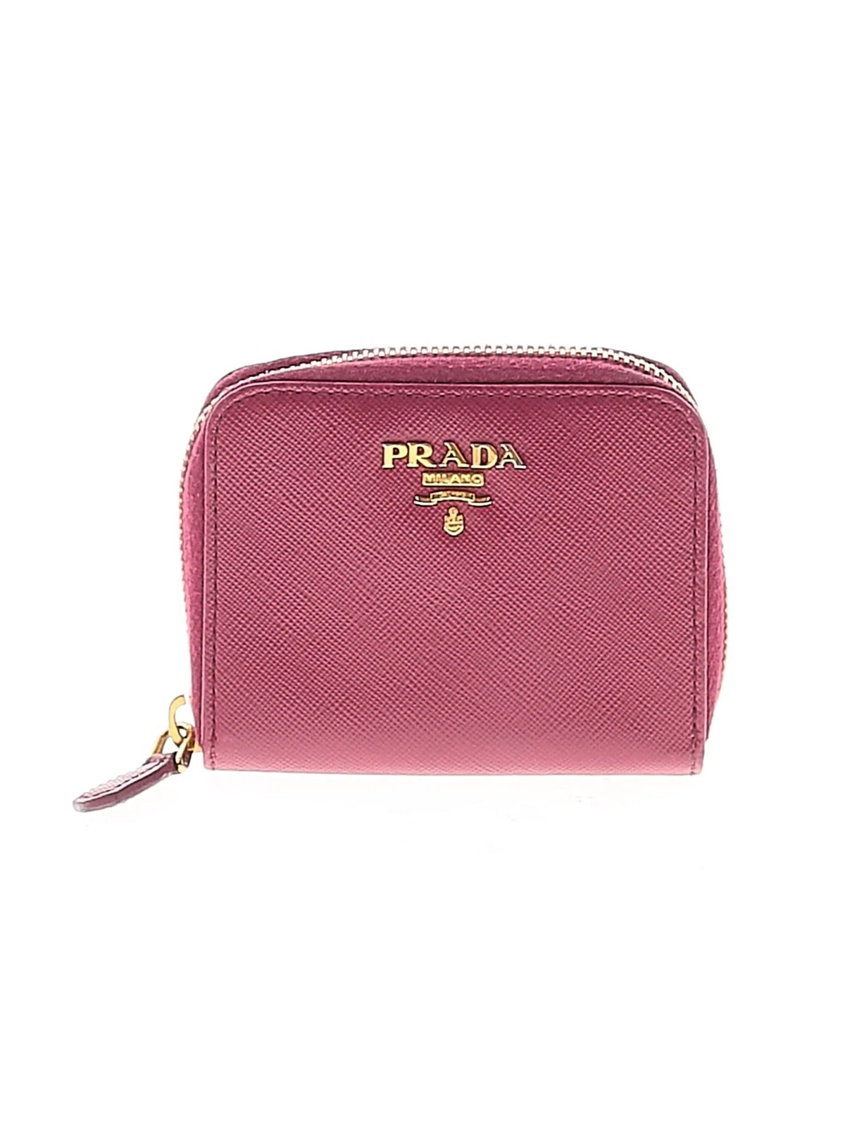 Prada Women Pink Leather Card Holder One Size