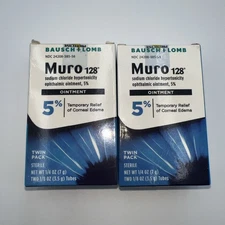 2 Sealed Twin Packs Bausch & Lomb Muro 128 Sodium Chloride Ointment 5% EXP 2026