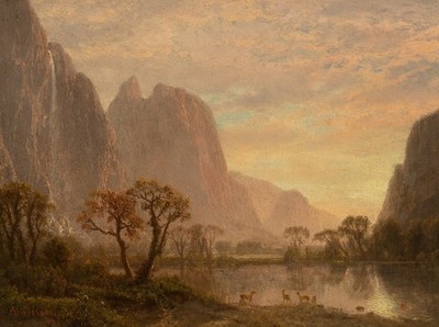Albert Bierstadt Sentinel Falls and Cathedral Peaks 1864 17''x 22'' Archival Print