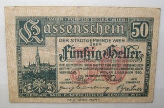 N°133V BANKNOTE OSTERREICH GUTSCHEIN 1920