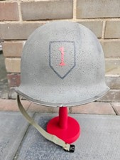 Genuine US WW2 fixed bale M1 helmet and liner