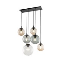 Pendelleuchte HäNgelampe Rauchglas L: 77 Cm H: Max. 140 Cm Verstellbar 6X E27