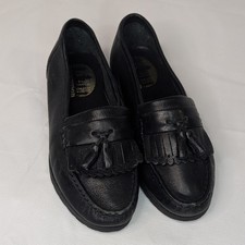 Basswood Amazonas Men's loafer, black leather shoe, size 2M Kiltie Tassel