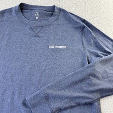 Rhoback Built By Nature Crewneck Sweatshirt Blue Performance Pullover M
