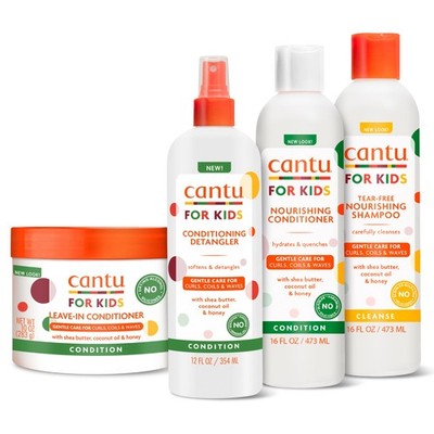 Cantu Care for Kids Haircare Regimen Set with Large Size Shampoo + Conditioner +
