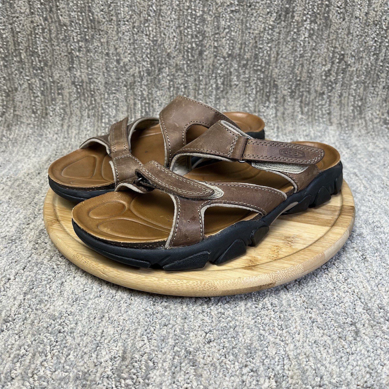 Sandali Keen Sarasota Cascade Slides da donna taglia 8 in pelle marrone con cinturino da trekking