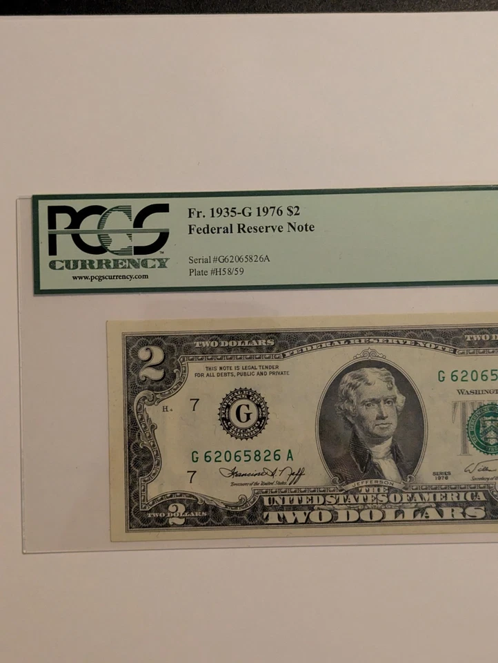 1976 $2 Two Dollar Bill ~ PCGS CURRENCY 55 PPQ ~ CHOICE ABOUT NEW ~ Fr.1935-G - Image 3 of 4