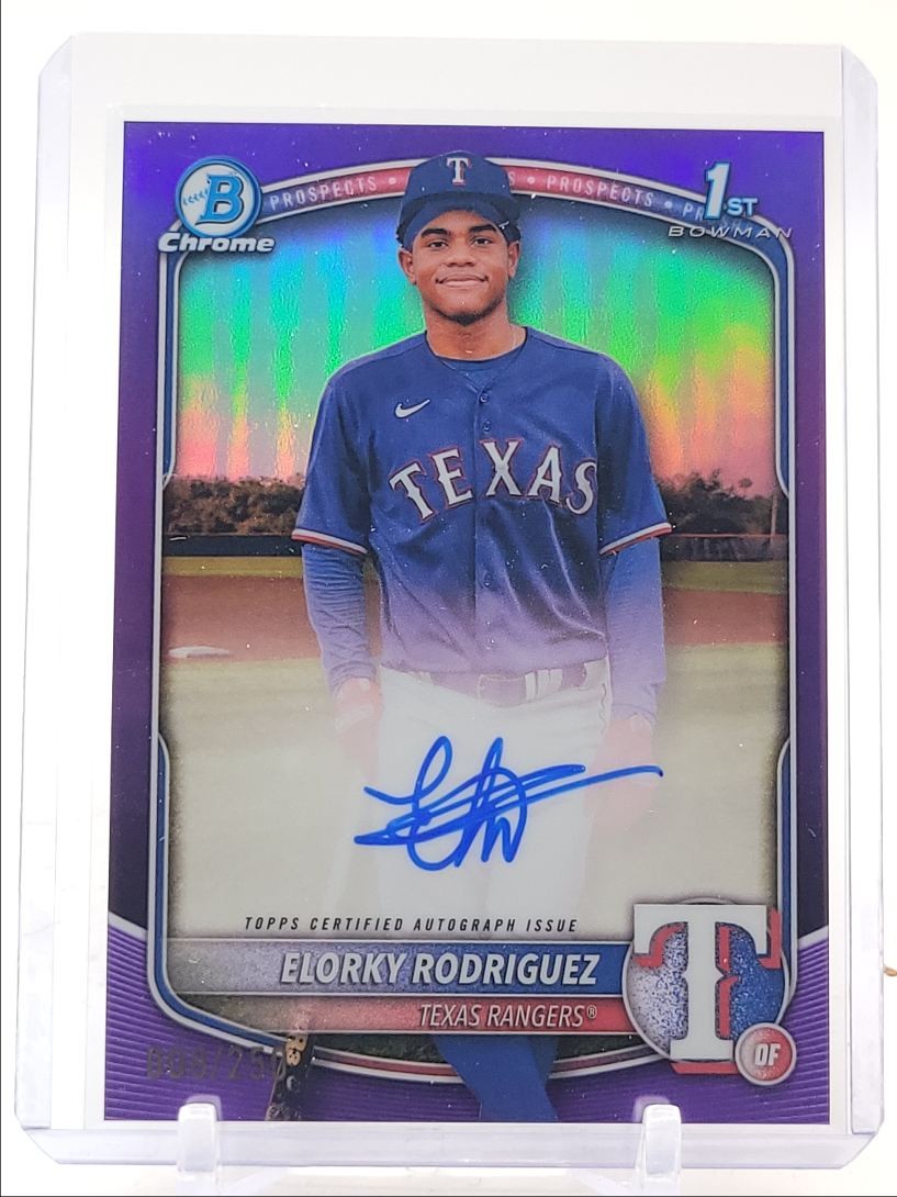 ELORKY RODRIGUEZ 2025 BOWMAN CHROME 1ST PURPLE REFRACTOR AUTO /250 Q3967