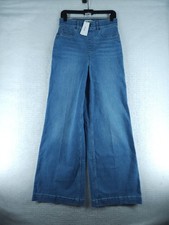 Spanx Women's Wide-Leg Jeans - Stonewash Blue Nwt Size Medium TALL