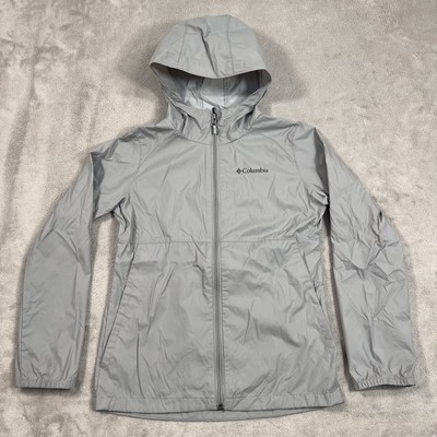 Columbia Jacket Kids Youth Medium Light Gray Full Zip Lightweight