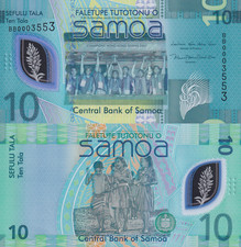 Samoa 10 Tala ND 2023 P 48 Polymer UNC LOW SERIAL NO. 000XXXX