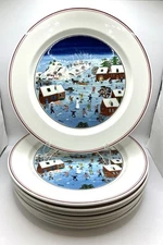 8 Villeroy & Boch Naïf Christmas Dinner Plates