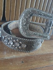 Blazin Roxx Western Belt Sz M Brown Rhinestones