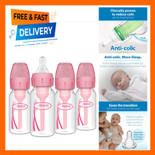 Anti-Colic Baby Bottle Narrow 4 oz Pink Pack of 4