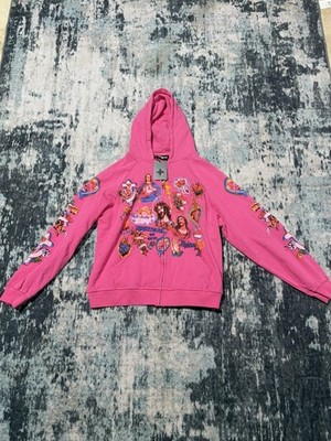 Righteous Pink Full Zip Hooded Graphic Print Hoodie Mens Regular Size S