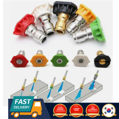 #ad 5X set Pressure Washer Spray Nozzle Set Quick Connect 1 4quot; High Power Tips $5.99