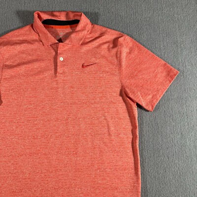 Nike Dri Fit Performance Polo Shirt Mens Small Active Wear Salmon Vented New