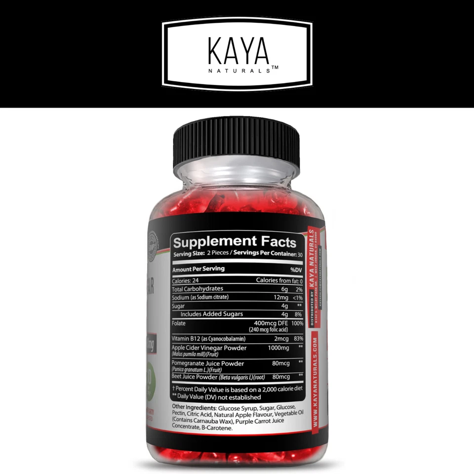 (Paquete de 3) Gomitas de vinagre de sidra de manzana, limpieza rápida para perder peso, control del apetito Foto 2 de 4