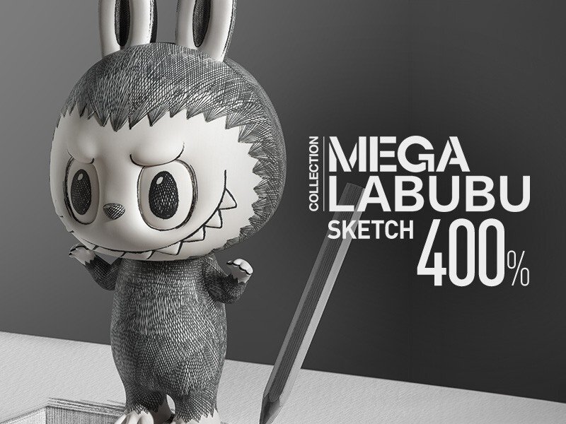 Pop mart The Monsters MEGA LABUBU 400% Sketch Authentic