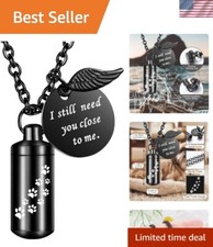 Personalized Ash Necklace with Angel Wing Charm - Keepsake for Pet Lovers