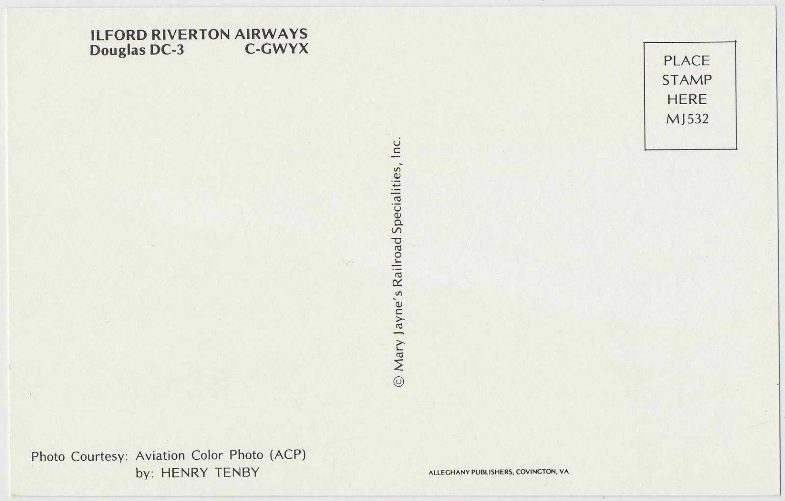 Ilford Riverton Airways Douglas DC-3 Airlinerq