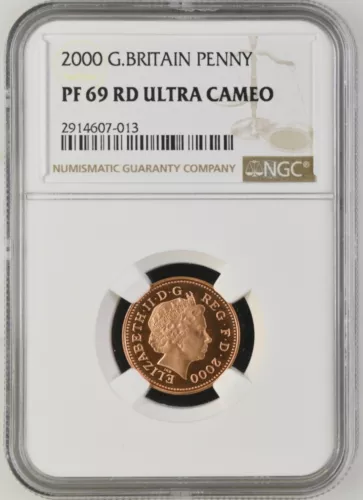 (TOP POP) 2000 Great Britain Penny Proof NGC PF 69 RED