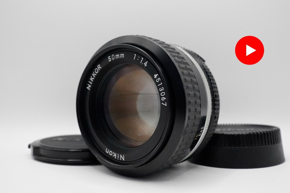 【美品】Nikon Ai 50mm f1.4 純正キャップ&フィルター付き MINT w/Caps] Nikon Ai-s Nikkor 50mm f1.4 MF Standard Lens F