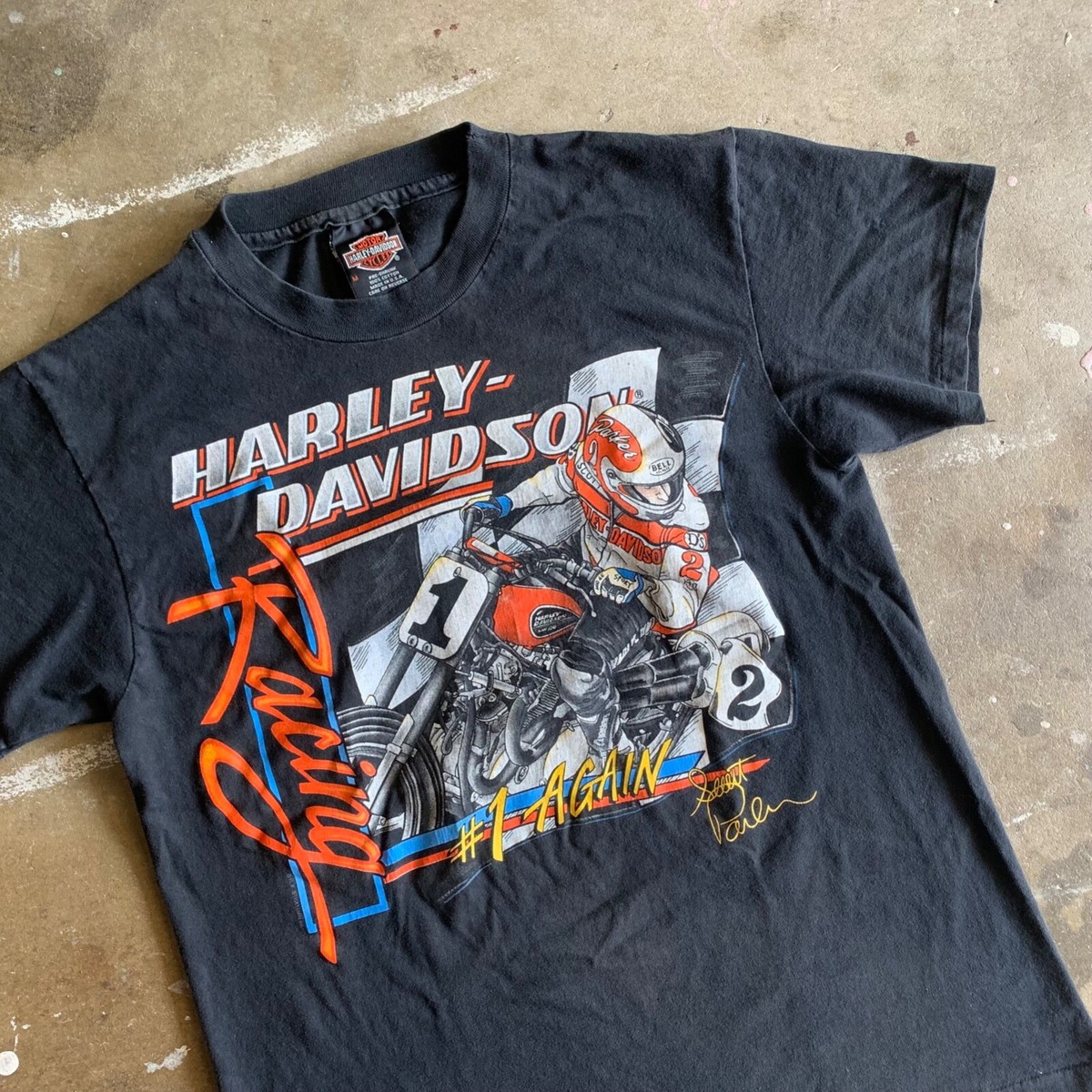 VINTAGE 80s HARLEY DAVIDSON MOTORCYCLES FLAT TRACK RACING T VINTAGE 80s HARLEY DAVIDSON MOTORCYCLES FLAT TRACK RACING T