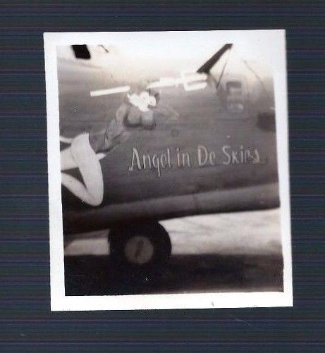 Original Photo Fighter Plane Nose Art ANGEL in De SKIES