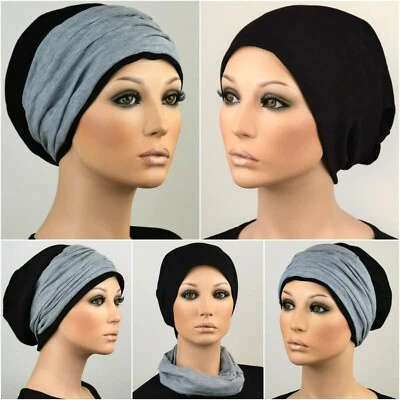 MARKENLOS BEANIE MÜTZE + BAND Chemo Turban Stirnband Kopftuch Cap Chemomütze Set Jessy NEU