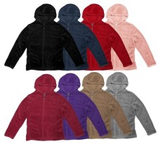 Women's Classic Zipper Fur Hoodie Jacket w/ Pockets Soft Cozy Size M-2XL New